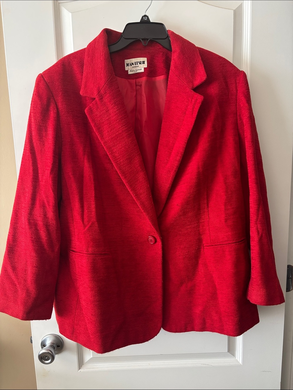 Jean Leslie Classic Red Single-Button Blazer